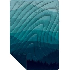 Rumpl Original Puffy Blanket - Printed 1-Person -Outdoors Equip Shop TPPB BRF 1BLUE RIDGE FADE OGPUFFY 1P FLATLAY
